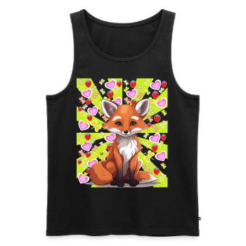 Fuchs Füchse Kinder Sommer Sommerzeit Retro bunt - Männer Premium Bio Tank Top - Schwarz - Vorne - Michal (187cm)