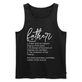 Papa Vater Vatertag - Männer Premium Bio Tank Top - Schwarz - Vorne - Michal (187cm)
