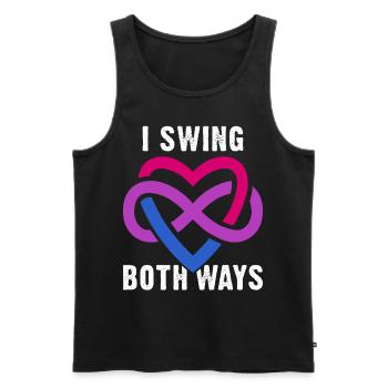Ich Schwinge Beidseitig Polyamorie Bi Pride - Männer Premium Bio Tank Top - Schwarz - Vorne - Michal (187cm)
