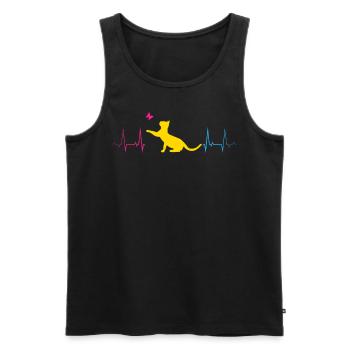 Chat pansexuel avec fierté papillon - Débardeur bio Premium Homme - noir - Devant - Michal (187cm)
