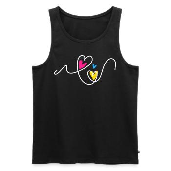 Pan Pride Hearts In Line Pink Yellow Blue Loving - Men's Premium Organic Tank Top - black - Front - Michal (187cm)