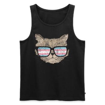 Fierté LGBT transgenre - Débardeur bio Premium Homme - noir - Devant - Michal (187cm)