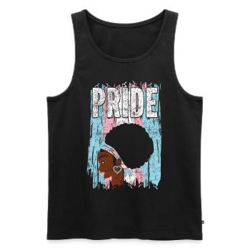 Transgender Trans LGBT Pride - Men's Premium Organic Tank Top - black - Front - AI Model Male 178 light (178cm)