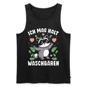 Städtischer Räuber Ich Mag Halt Waschbären - Männer Premium Bio Tank Top - Schwarz - Vorne - Michal (187cm)