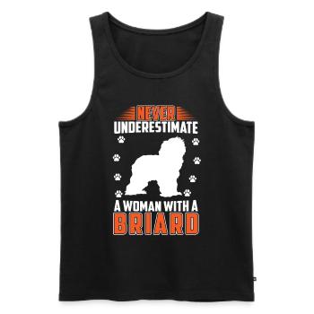 Woman with Briard Berger de Brie - Men's Premium Organic Tank Top - black - Front - AI Model Male 178 light (178cm)