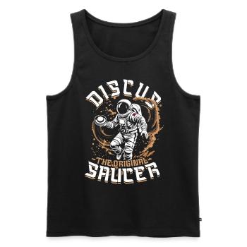 Discus Throw Discus The Original Spacer - Men's Premium Organic Tank Top - black - Front - AI Model Male 178 light (178cm)