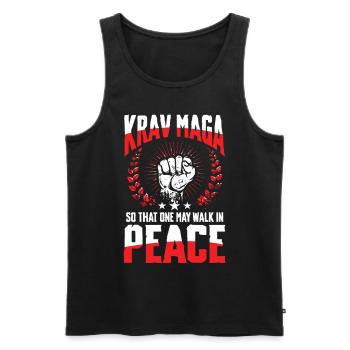 Krav Maga: So That One May Walk In Peace - Männer Premium Bio Tank Top - Schwarz - Vorne - AI Model Male 178 light (178cm)