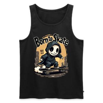 Grim Reaper Born to Skate Skater Skateboard - Débardeur bio Premium Homme - noir - Devant - Michal (187cm)