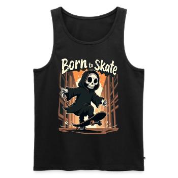 Grim Reaper Born to Skate Skater Skateboard - Débardeur bio Premium Homme - noir - Devant - Michal (187cm)