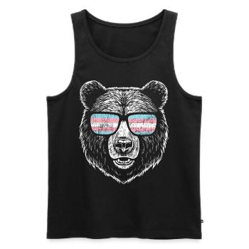 Fierté LGBT transgenre - Débardeur bio Premium Homme - noir - Devant - Michal (187cm)