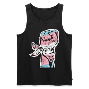 Transgender Trans LGBT Pride - Männer Premium Bio Tank Top - Schwarz - Vorne - Michal (187cm)