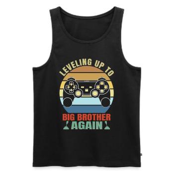 Leveling Up To Big Bro Again - Männer Premium Bio Tank Top - Schwarz - Vorne - Michal (187cm)