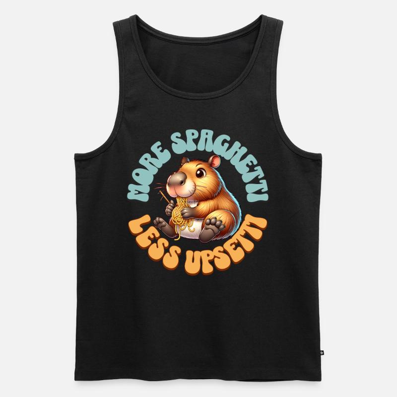 More Spaghetti Less Upsetti - Männer Premium Bio Tank Top - Schwarz
