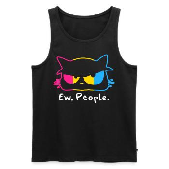 Pansexuel Chat Ew Personnes LGBTQ+ - Débardeur bio Premium Homme - noir - Devant - AI Model Male 178 light (178cm)