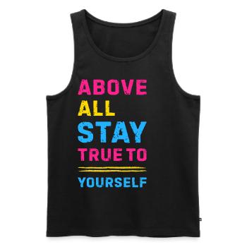 Pansexual Saying Colors Pan Pride LGBTQ - Men's Premium Organic Tank Top - black - Front - Michal (187cm)
