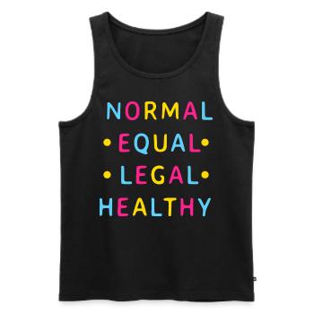 Pansexual Pride Equal LGBTQ+ - Men's Premium Organic Tank Top - black - Front - Michal (187cm)