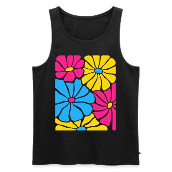 Flowers in Pansexual Pride Colors LGBTQ Look - Men's Premium Organic Tank Top - black - Front - AI Model Male 178 light (178cm)