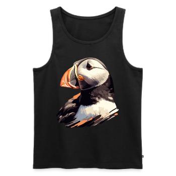 Papageientaucher - Männer Premium Bio Tank Top - Schwarz - Vorne - Michal (187cm)