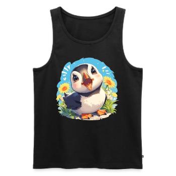 Papageientaucher - Männer Premium Bio Tank Top - Schwarz - Vorne - Michal (187cm)