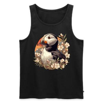 Papageientaucher - Männer Premium Bio Tank Top - Schwarz - Vorne - Michal (187cm)
