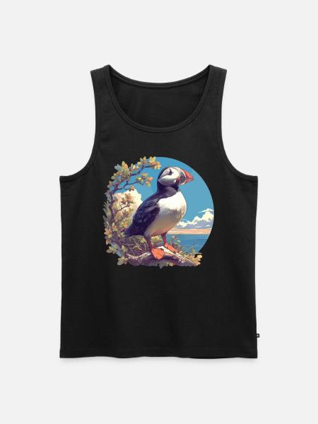 Puffin - Men's Premium Organic Tank Top - black