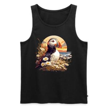 Papageientaucher - Männer Premium Bio Tank Top - Schwarz - Vorne - Michal (187cm)