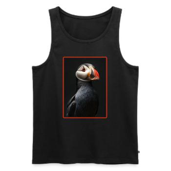 Papageientaucher - Männer Premium Bio Tank Top - Schwarz - Vorne - Michal (187cm)