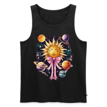 Arc coquet Système solaire Planètes solaires - Débardeur bio Premium Homme - noir - Devant - Michal (187cm)