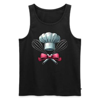 Coquette Schleife Backen Chefkoch Hut Schneebesen - Männer Premium Bio Tank Top - Schwarz - Vorne - Michal (187cm)