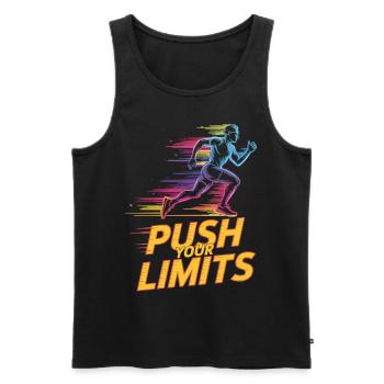 Motivation for runners and athletes - Men's Premium Organic Tank Top - black - Front - Michal (187cm)