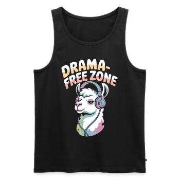 No Drama – Llama Zone - Men's Premium Organic Tank Top - black - Front - AI Model Male 178 light (178cm)