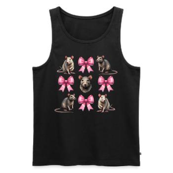 Coquette Bogen Ratte Maus Mama Muttertag Mädchen - Männer Premium Bio Tank Top - Schwarz - Vorne - Michal (187cm)