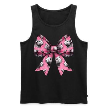 Coquette Bow Rat Mouse Pattern Mom Mothers Day - Men's Premium Organic Tank Top - black - Front - Michal (187cm)