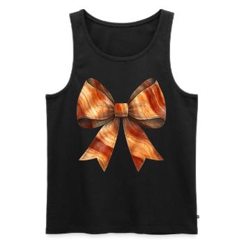 Coquette Bow Lanières de bacon Porc Maman - Débardeur bio Premium Homme - noir - Devant - Michal (187cm)