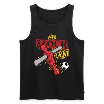 Table de baby-foot je bloquerais ça - Débardeur bio Premium Homme - noir - Devant - Michal (187cm)