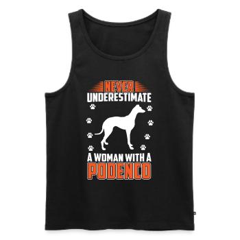Podenco Windhund Frau mit Podenco - Männer Premium Bio Tank Top - Schwarz - Vorne - AI Model Male 178 light (178cm)