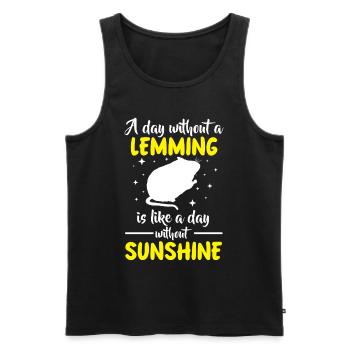 Lemming : La vie des campagnols sans lemming - Débardeur bio Premium Homme - noir - Devant - Michal (187cm)