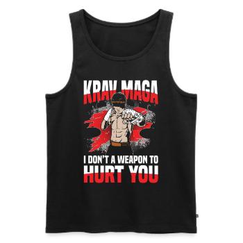 Krav Maga Fighter Statement I Don't A Weapon To - Men's Premium Organic Tank Top - black - Front - Michal (187cm)