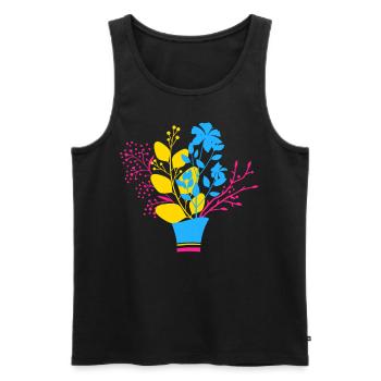 Pansexual Pride Bouquet in Pride Colors Look - Men's Premium Organic Tank Top - black - Front - AI Model Male 178 light (178cm)