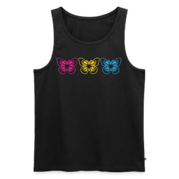 Papillons de la fierté pansexuelle - Débardeur bio Premium Homme - noir - Devant - Michal (187cm)