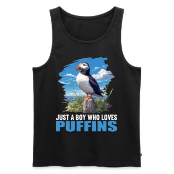 Papageientaucher - Männer Premium Bio Tank Top - Schwarz - Vorne - Michal (187cm)