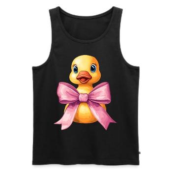 Coquette noeud en caoutchouc Ducky Ducky Maman Fête des mères - Débardeur bio Premium Homme - noir - Devant - AI Model Male 178 light (178cm)