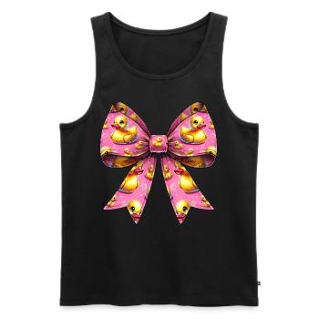 Coquette Bow Rubber Ducky Pattern Mom - Men's Premium Organic Tank Top - black - Front - Michal (187cm)