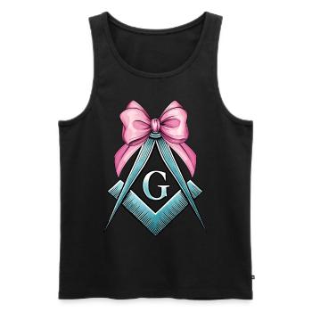 Coquette Bow Square Compass Masonry Mom - Men's Premium Organic Tank Top - black - Front - AI Model Male 178 light (178cm)
