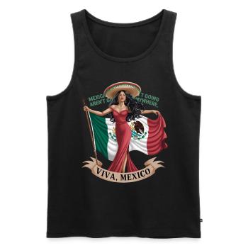 Viva Mexico proud Mexican woman with flag and - Men's Premium Organic Tank Top - black - Front - Michal (187cm)