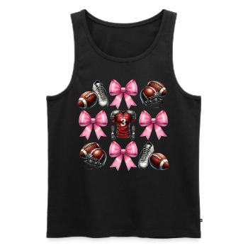 Kokette Bogen Fußballspieler Mutter Muttertag - Männer Premium Bio Tank Top - Schwarz - Vorne - Michal (187cm)
