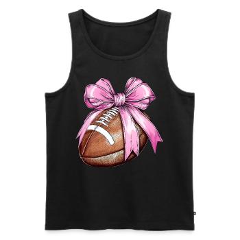 Kokette Bogen Fußballspieler Mutter Muttertag - Männer Premium Bio Tank Top - Schwarz - Vorne - Michal (187cm)