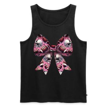 Kokette Bogen Fußballspieler Mutter Muttertag - Männer Premium Bio Tank Top - Schwarz - Vorne - Michal (187cm)