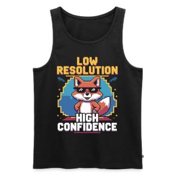 Retro-Fuchs mit Selbstbewusstsein für Gamer - Männer Premium Bio Tank Top - Schwarz - Vorne - AI Model Male 178 light (178cm)