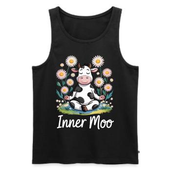 Vache de yoga pour la paix intérieure - Vache méditante - Débardeur bio Premium Homme - noir - Devant - Michal (187cm)